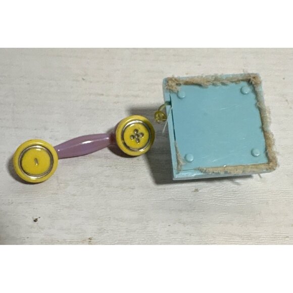 Vintage Dollhouse Rotary Phone  Miniature Aqua & Purple Plastic - Picture 5 of 8